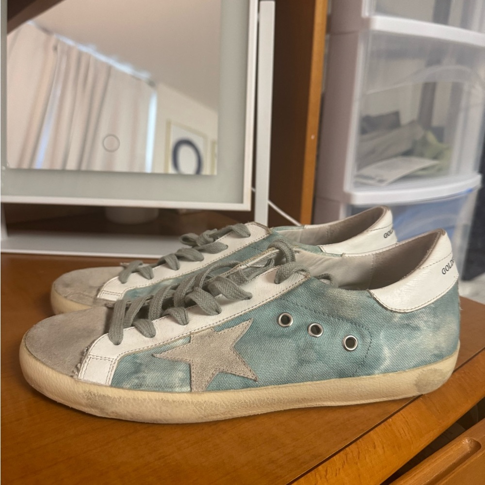 Blue golden goose sneakers